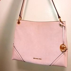 Michael Kors Pink Suede Shoulder Purse